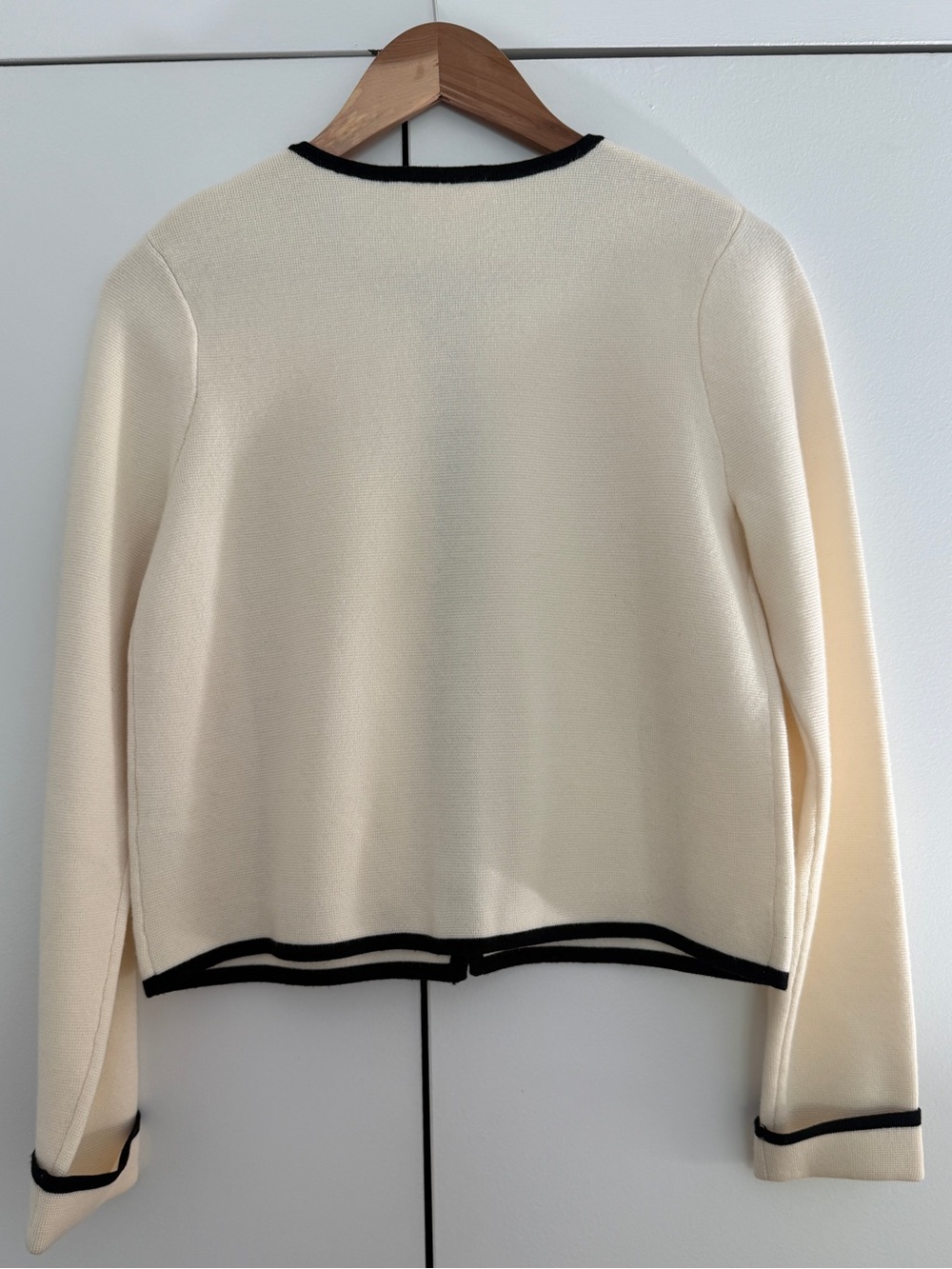 Sezane Brielle Cardigan Ecru / Black - Size S - Picture 5 of 11